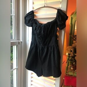 MAJORELLE Black Puff Sleeve One Piece